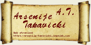 Arsenije Tapavički vizit kartica
